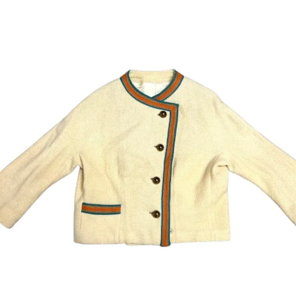 Vintage Wool Collarless Coat by J.J. O'Donnell